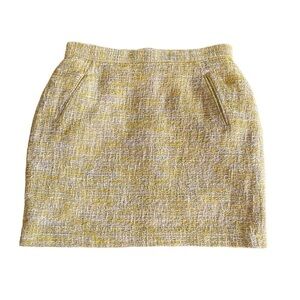 ADAM LIPPES YellowTweed Silk Lined  Women’s Size 8 Mini Skirt